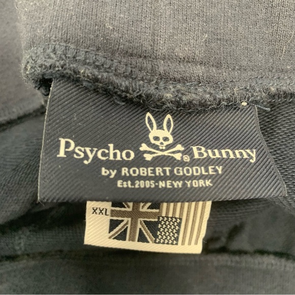 Psycho Bunny Sweatpants Adult XXL  Navy Pink Stripe Pockets Drawstring  Cotton‎ - Picture 9 of 12
